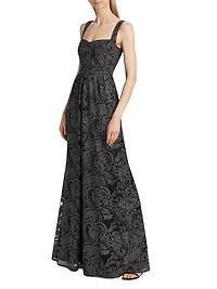 Rachel Paisley Tulle Maxi Dress