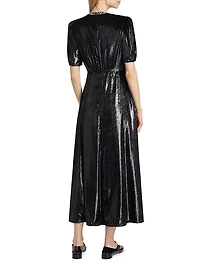 Tabitha Metallic Velvet Midi Dress