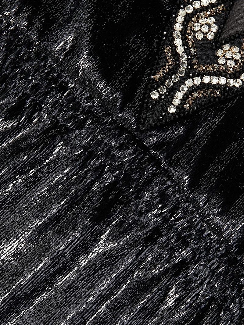 Tabitha Metallic Velvet Midi Dress