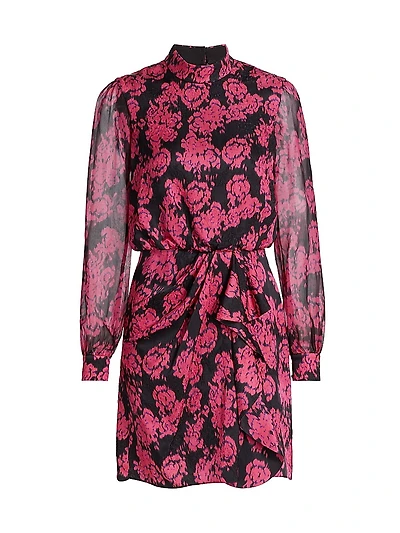 Isa Floral Silk Minidress