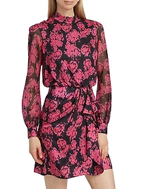 Isa Floral Silk Minidress