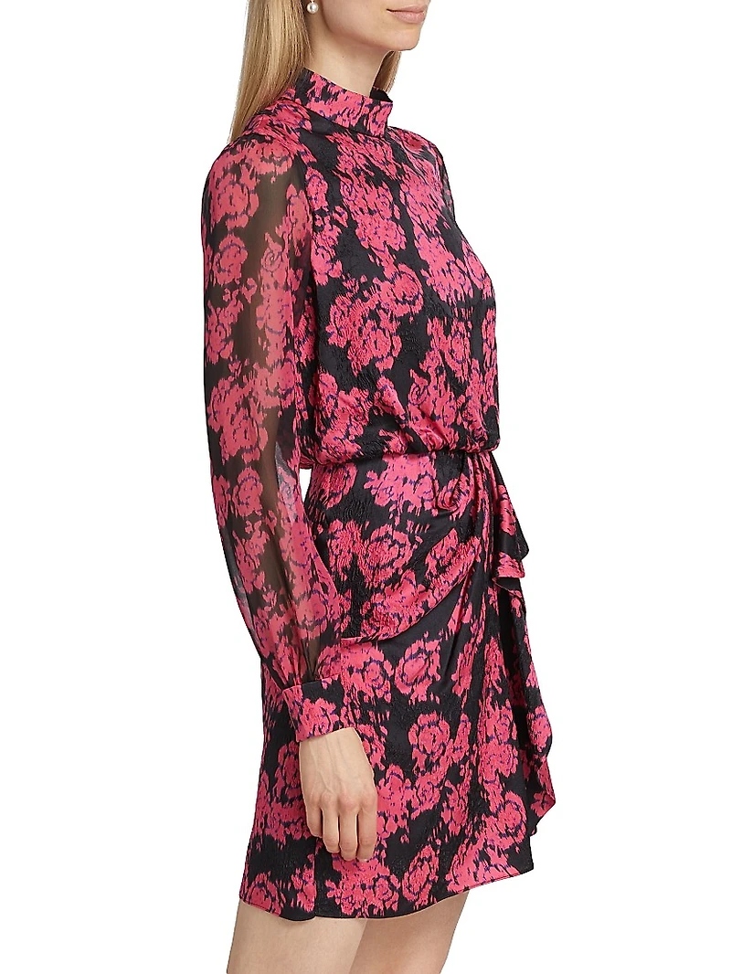 Isa Floral Silk Minidress