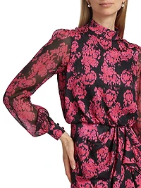 Isa Floral Silk Minidress