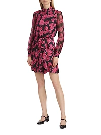 Isa Floral Silk Minidress