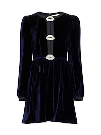 Camille Bows Velvet Minidress