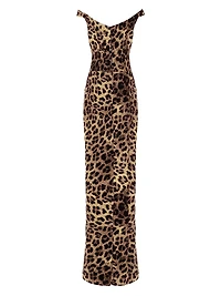 Shakti Leopard Off-The-Shoulder Maxi-Dress