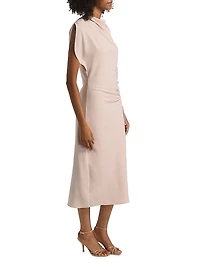 Bonnie Side Drape Midi-Dress