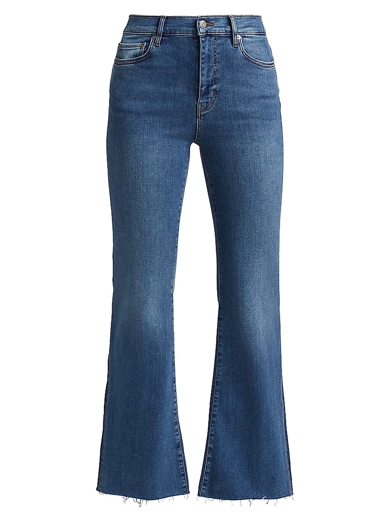 Le Easy Flare Raw Fray High-Rise Stretch Jeans