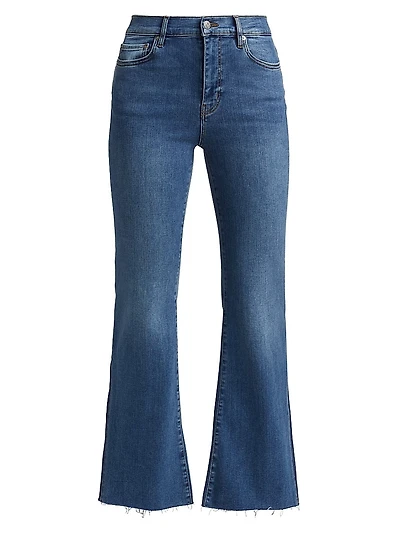 Le Easy Flare Raw Fray High-Rise Stretch Jeans