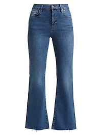 Le Easy Flare Raw Fray High-Rise Stretch Jeans