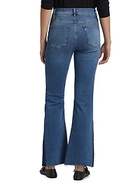 Le Easy Flare Raw Fray High-Rise Stretch Jeans