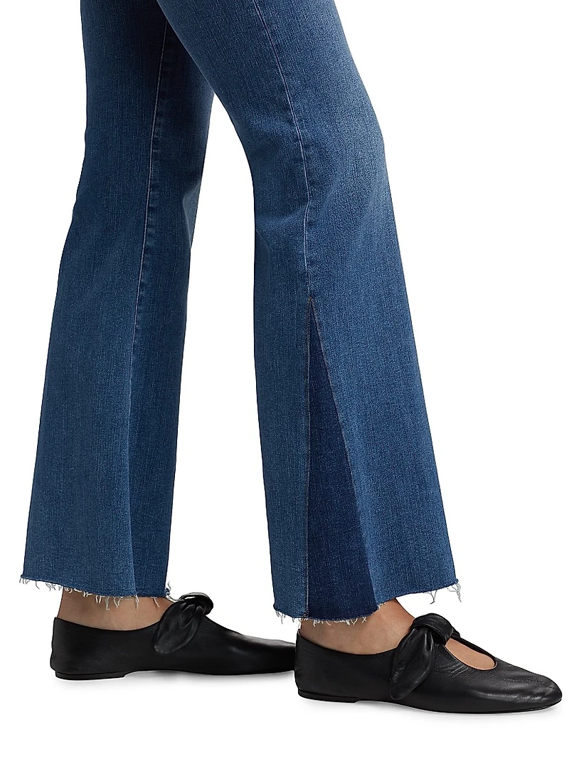 Le Easy Flare Raw Fray High-Rise Stretch Jeans