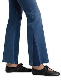 Le Easy Flare Raw Fray High-Rise Stretch Jeans