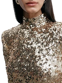 Catroux Sequined Fitted Maxi-Dress