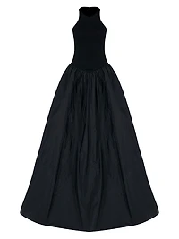 Cate Silk Fit-And-Flare Sleeveless Gown