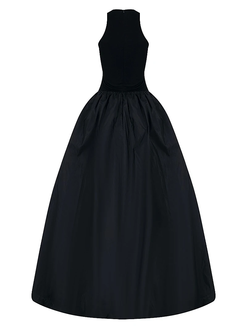 Cate Silk Fit-And-Flare Sleeveless Gown