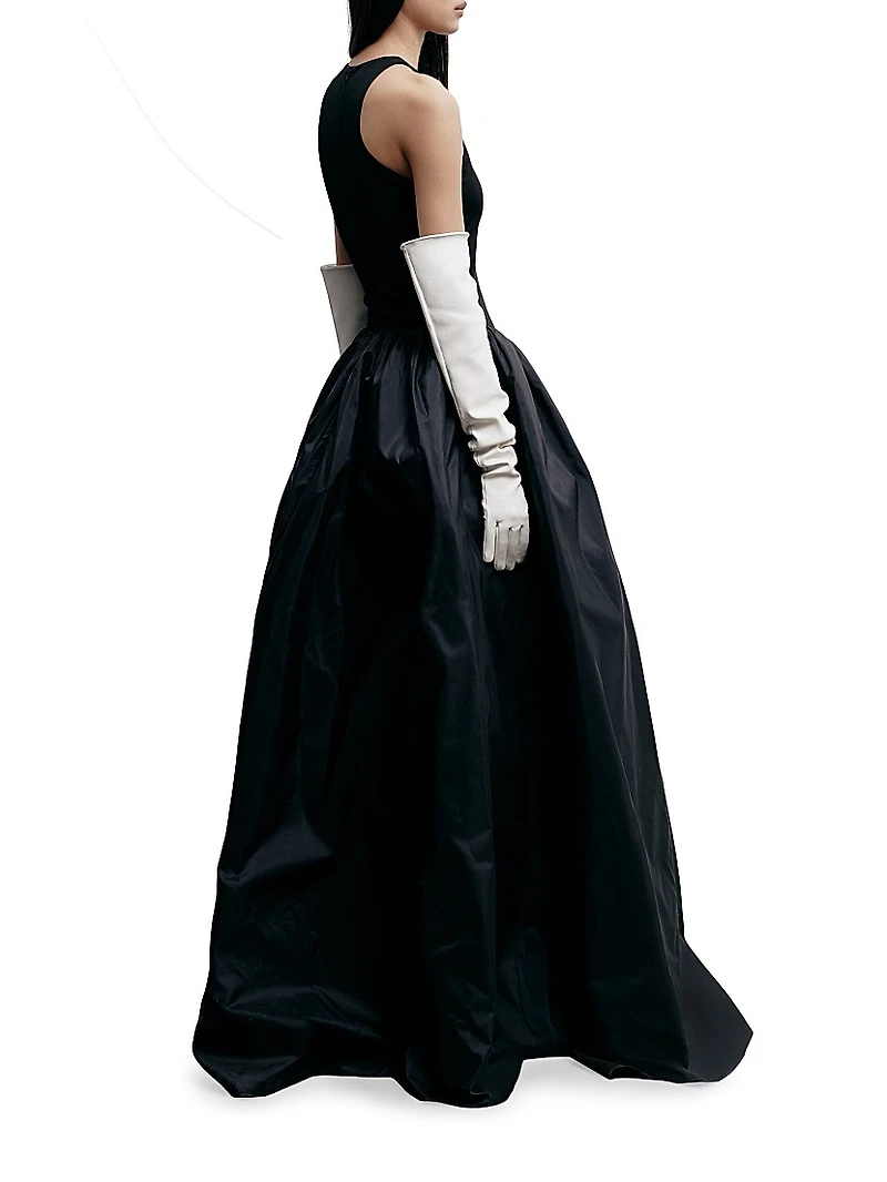 Cate Silk Fit-And-Flare Sleeveless Gown