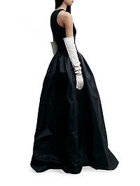 Cate Silk Fit-And-Flare Sleeveless Gown