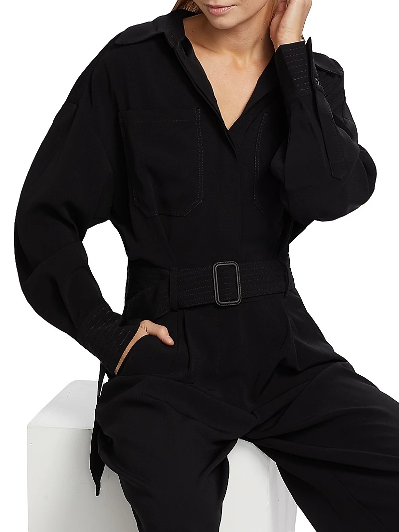 Rochelle Leather Patch Jumpsuit