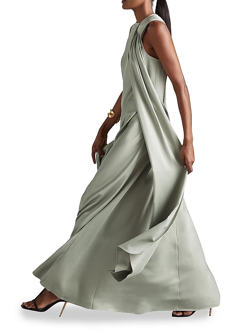 Quincy Draped Sleeveless Maxi Dress