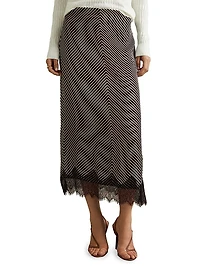 Ivy Striped Midi-Skirt