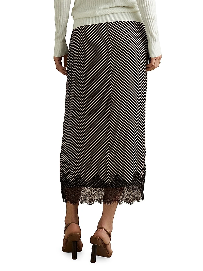 Ivy Striped Midi-Skirt