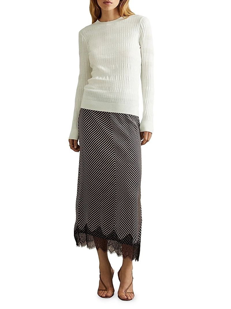 Ivy Striped Midi-Skirt