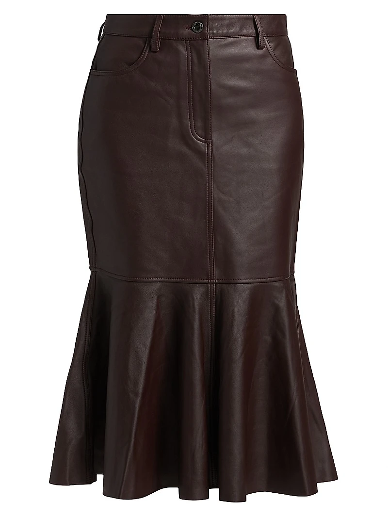 Luella Leather Flounce Skirt