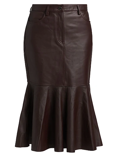 Luella Leather Flounce Skirt