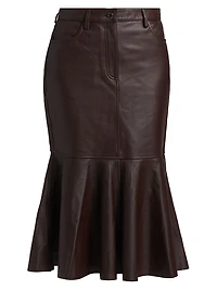 Luella Leather Flounce Skirt