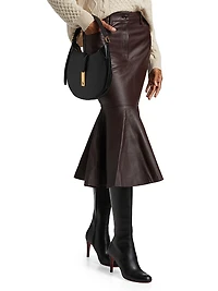 Luella Leather Flounce Skirt