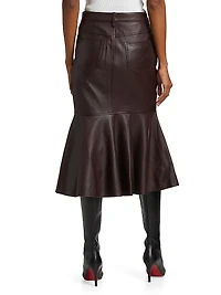 Luella Leather Flounce Skirt