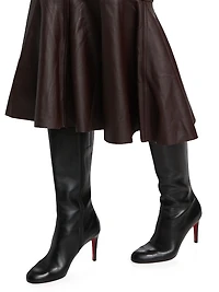 Luella Leather Flounce Skirt