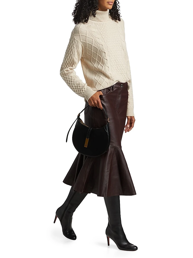 Luella Leather Flounce Skirt