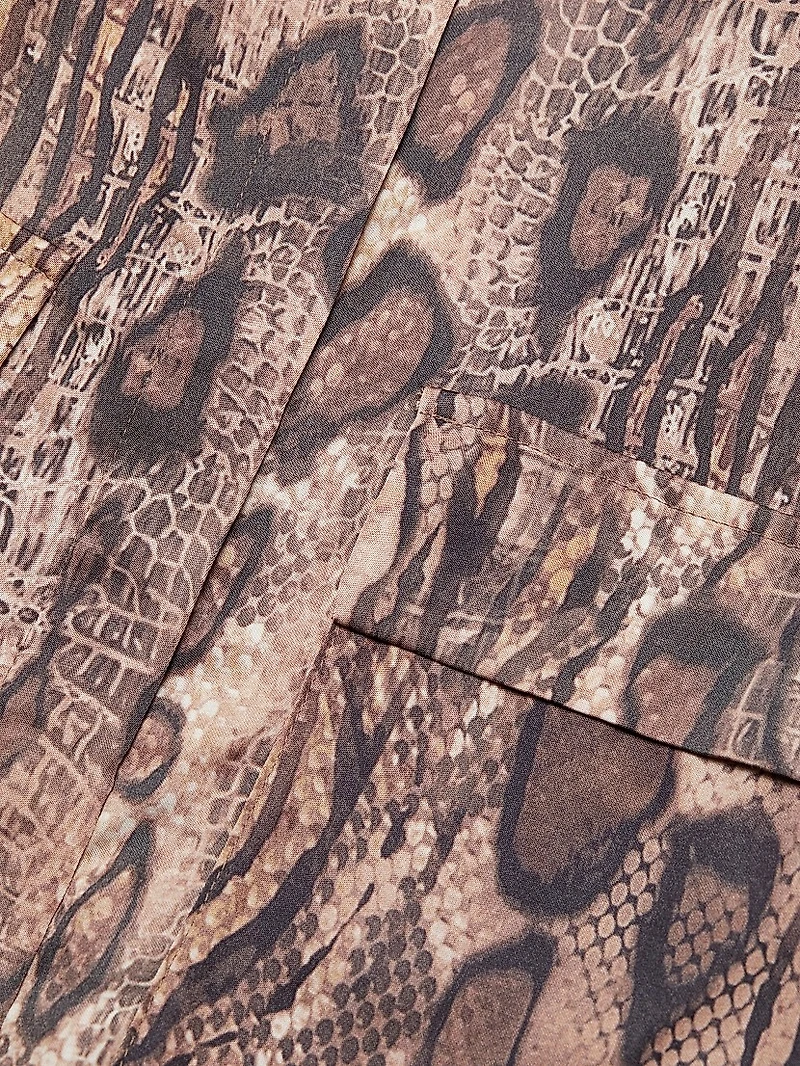 Maya Snake-Print Short-Sleeve Shirt