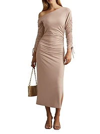 Cyra Ruched Midi-Dress
