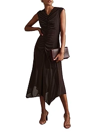 Lyra Ruched Midi-Dress