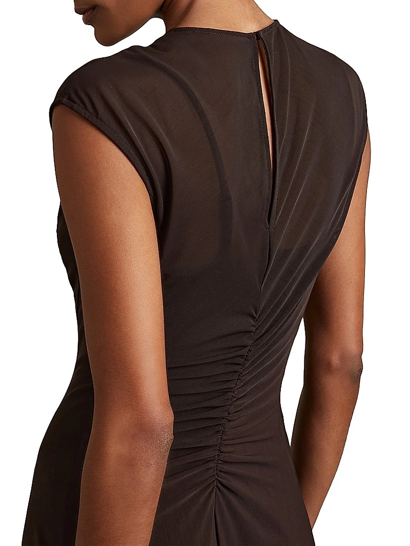 Lyra Ruched Midi-Dress