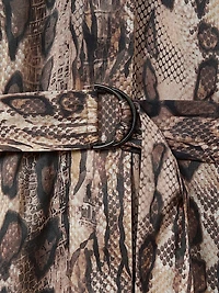 Farah Snake Tie-Waist Midi-Dress