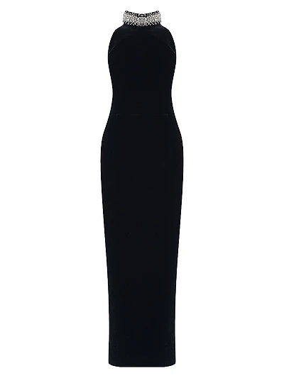 Hemingway Crystal-Embellished Silk Maxi-Dress