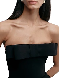 Sisu Bow-Detailed Strapless Midi-Dress