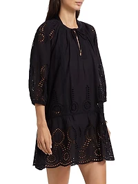 Ashley Eyelet Cotton Cover-Up Minidress