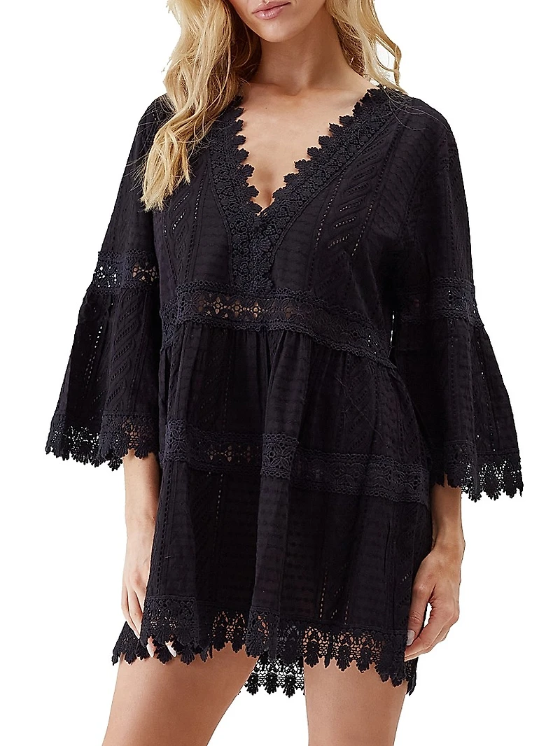 Victoria Broderie Anglaise Tiered Minidress