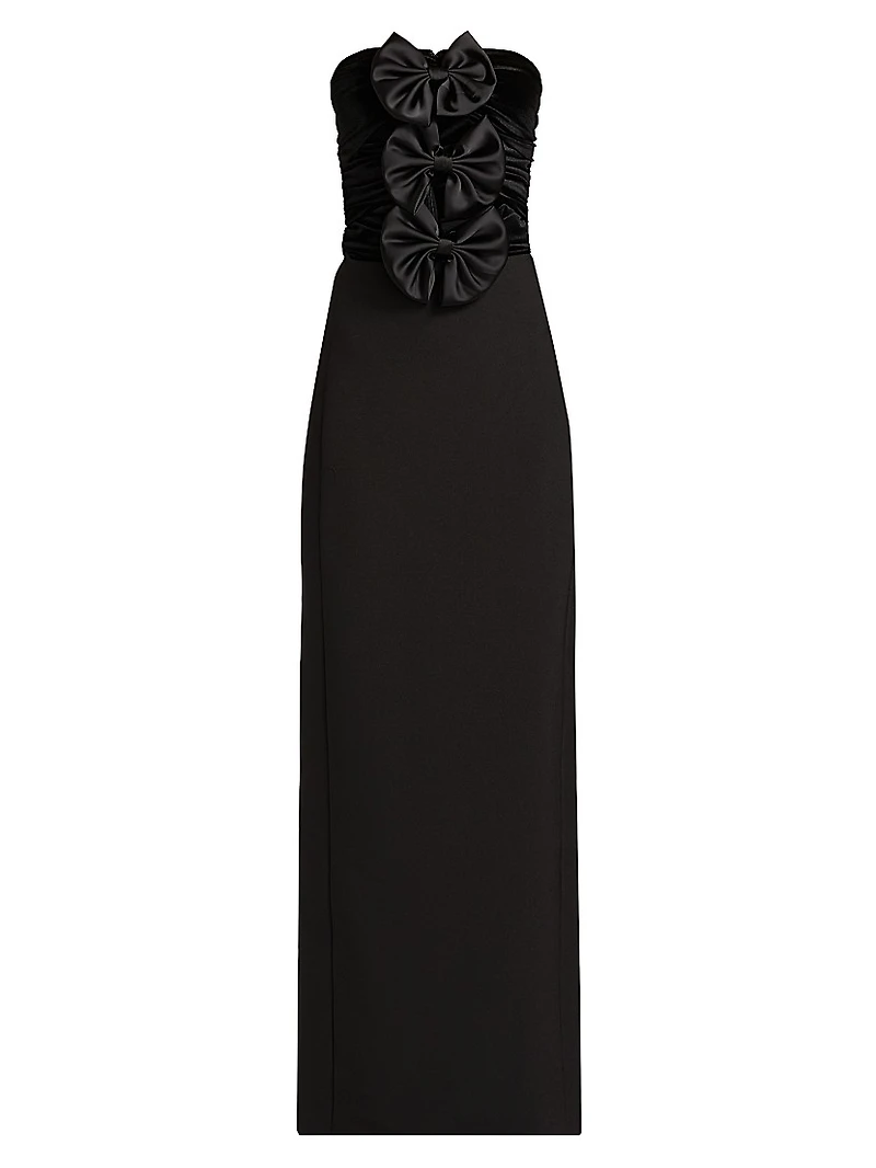 Constance Bow Cut-Out Column Gown