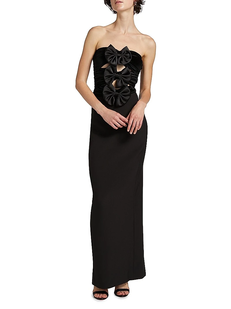 Constance Bow Cut-Out Column Gown