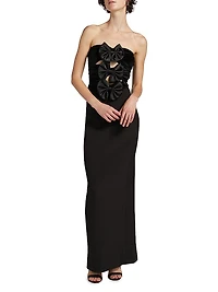 Constance Bow Cut-Out Column Gown