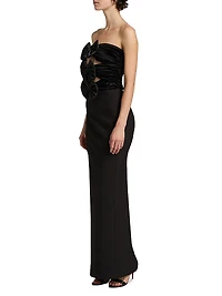 Constance Bow Cut-Out Column Gown