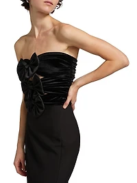 Constance Bow Cut-Out Column Gown