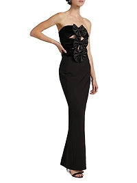 Constance Bow Cut-Out Column Gown