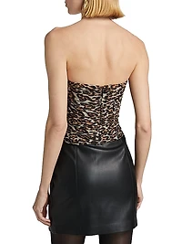 Dressler Leopard Cut-Out Strapless Top